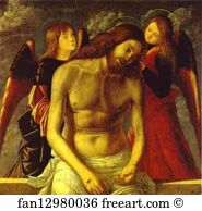 The Dead Christ Supported By Angels Art Print - The Dead Christ Supported By Angels