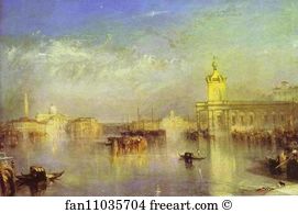 Turner Art Print - The Dogana, San Giorgio, Citella, From The Steps Of The Europa