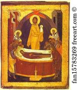 Dormition Of The Virgin Art Print - The Dormition. The Reverse Of The Don Virgin Icon
