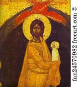 Dormition Of The Virgin Art Print - The Dormition. The Reverse Of The Don Virgin Icon. Detail