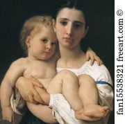 Sisters Detail Art Print - The Elder Sister. Detail