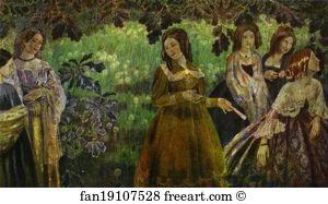 Victor Borisov Musatov Art Print - The Emerald Necklace