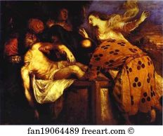 C 1570 Oil On Canvas Art Print - The Entombment