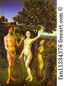 Falls Art Print - The Fall Of Adam (Left Side Of A Diptych)