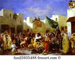 Eugene Delacroix Art Print - The Fanatics Of Tangier
