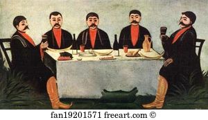 1906 Oil On Oilcloth State Art Museum Of Georgia Art Print - The Feast Of Five Princes