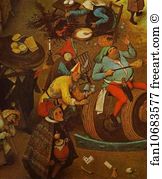 Between Art Print - The Fight Between Carnival And Lent. Detail