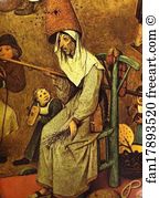 Between Art Print - The Fight Between Carnival And Lent. Detail