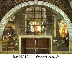 1514 Fresco Vaticano Art Print - The Freeing Of St. Peter