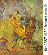 Samaritan Art Print - The Good Samaritan (After Delacroix). Auvers-Sur-Oise