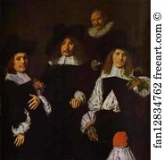 Frans Hals Art Print - The Governors Of The Old Men's Almhouse At Haarlem. Detail