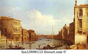 Giovanni Antonio Canale Called Canaletto Art Print - The Grand Canal From Campo S. Vio Towards The Bacino