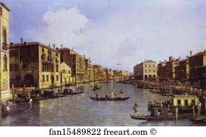 C 1758 63 Oil On Canvas Gemäldegalerie Art Print - The Grand Canal Looking Down To The Rialto Bridge