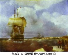 1836 Oil On Canvas The Russian Museum Art Print - The Great Roads At Kronstadt