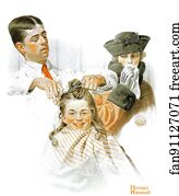 Happy Child Art Print - The Haircut