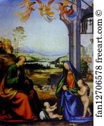 Fra Bartolommeo Art Print - The Holy Family With St. John The Baptist
