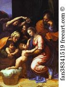Transferred To Canvas Louvre Art Print - The Holy Family