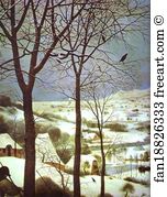 The Hunters In The Snow January Detail Art Print - The Hunters In The Snow (January). Detail
