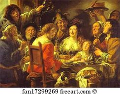 The King Drinks Art Print - The King Drinks; Celebration Of The Feast Of The Epiphany