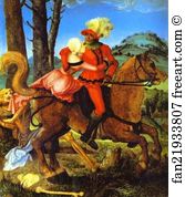 Girl And Death Art Print - The Knight, The Young Girl, And Death
