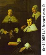Old Lady Art Print - The Lady-Governors Of The Old Men's Almshouse At Haarlem. Detail