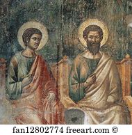 The Last Judgment Seated Apostles Detail Art Print - The Last Judgment. Seated Apostles. Detail