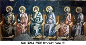 Judgment Art Print - The Last Judgment. Seated Apostles. Detail