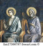 Apostles Art Print - The Last Judgment. Seated Apostles. Detail