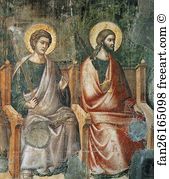 Apostle Art Print - The Last Judgment. Seated Apostles. Detail