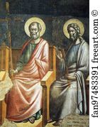 Apostles Art Print - The Last Judgment. Seated Apostles. Detail