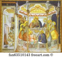 1320 1330 Fresco Transept Of The Lower Church Art Print - The Last Supper