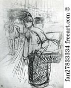 Ingres Art Print - The Laundress