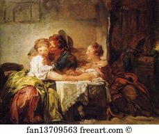 Jean Honoré Fragonard Art Print - The Lost Wager