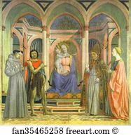 Zenobius Art Print - The Madonna And Child Enthroned With Ss. Francis, John The Baptist, Zenobius And Lucy. The Main Part Of The Altarpiece Of St. Lucy Of The Magnolias
