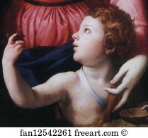 Madonna And Child With Saints John The Baptist Art Print - The Madonna And Child With The Infant St. John The Baptist And A Saint. Detail