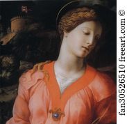 Known As The Panciatichi Madonna Detail Art Print - The Madonna And Child With The Infant St. John The Baptist, Known As The Panciatichi Madonna. Detail
