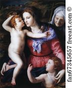And The Infant St John The Baptist Art Print - The Madonna And Child With The Infant St. John The Baptist And A Saint