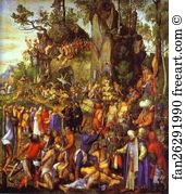 1508 Oil On Canvas Art Print - The Martyrdom Of The Ten Thousand