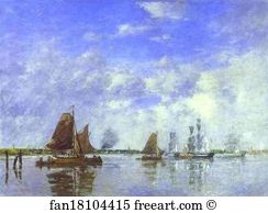 Eugène Louis Boudin Art Print - The Meuse At Dordrecht