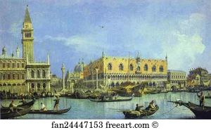 Basin Art Print - The Molo, Seen From The Basin Of San Marco