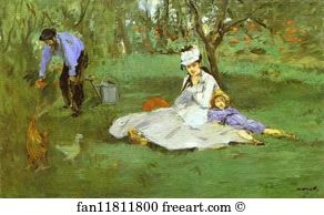 Families Art Print - The Monet Family In The Garden