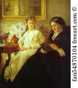 Berthe Morisot Art Print - The Mother And Sister Of The Artist (Reading)