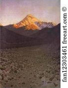 1898 Oil On Canvas The Russian Museum Art Print - The Mount Kazbek