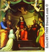 Eight Art Print - The Mystic Marriage Of St. Catherine Of Siena, With Eight Saints