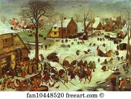 1566 Oil On Panel Royal Museum Of Fine Arts Art Print - The Numbering At Bethlehem