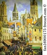 Old New Art Print - The Old Market-Place In Rouen And The Rue De L'epicerie