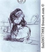 Old Woman With A Hen Art Print - The Old Woman With A Mirror
