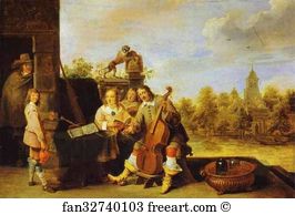 David Teniers The Younger Art Print - The Painter And His Family