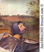 The Parable Of The Blind Detail Art Print - The Parable Of The Blind. Detail