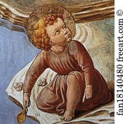 Monks Art Print - The Parable Of The Holy Trinity And The Visit To The Monks Of Mount Pisano. Detail